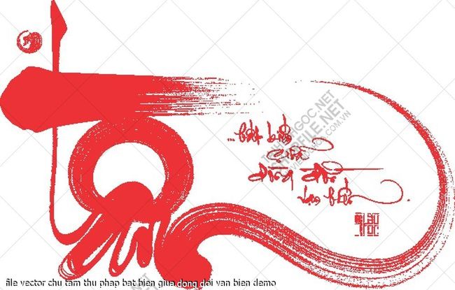 file vector chu tam thu phap bat bien giua dong doi van bien
